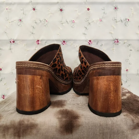 Vintage Riverstone Cheetah Platform Mules - Picture 9 of 13